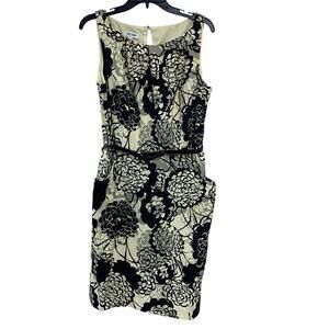 Jones Studio Womens Size 14 Sleeveless Floral Size Zip Sheath Dress w Belt